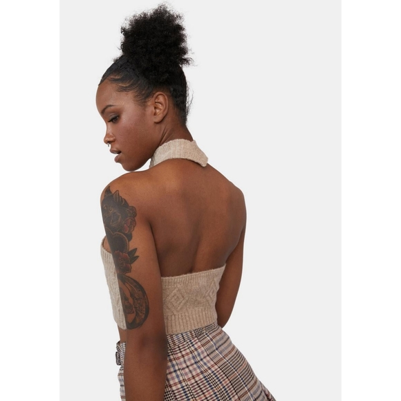 Motel X Iris Oatmeal Cable Knit Asira Top NWT - Picture 4 of 4